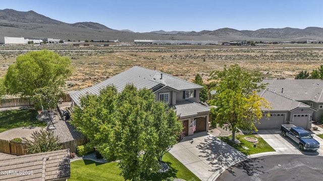 212 Portrush Ct, Dayton, NV 89403 - aerial view of property and surrounding area featuring a mountainous background