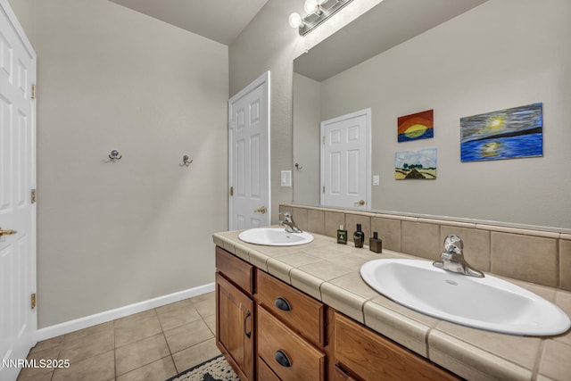 212 Portrush Ct, Dayton, NV 89403 - full bathroom with double vanity, tile patterned floors, and baseboards
