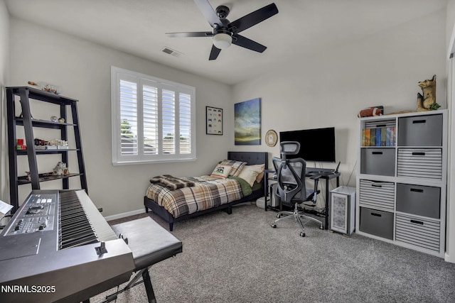 212 Portrush Ct, Dayton, NV 89403 - carpeted bedroom featuring an office area, baseboards, and ceiling fan