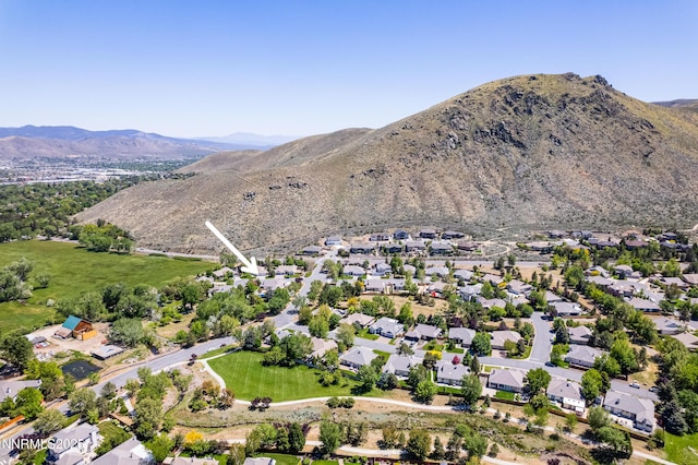 2080 St George Way, Carson City, NV 89703 - aerial view of property and surrounding area with a mountain backdrop and nearby suburban area