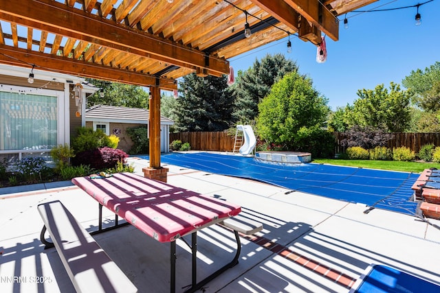 2080 St George Way, Carson City, NV 89703 - fenced backyard featuring a jacuzzi and a patio