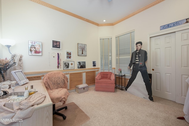 2080 St George Way, Carson City, NV 89703 - carpeted office space featuring ornamental molding and recessed lighting