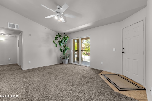6850 Sharlands Ave Unit Ac2179, Reno, NV 89523 - carpeted spare room featuring vaulted ceiling, a ceiling fan, and baseboards