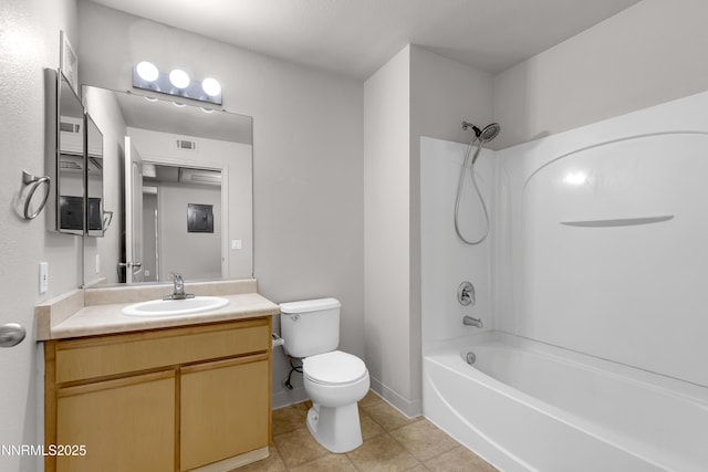 6850 Sharlands Ave Unit Ac2179, Reno, NV 89523 - bathroom featuring toilet, vanity, tub / shower combination, tile patterned flooring, and baseboards