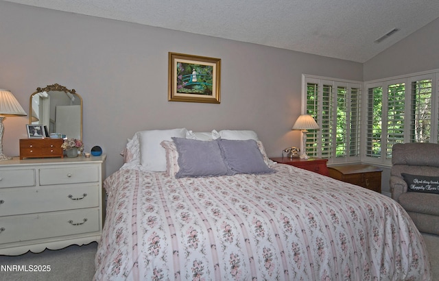 4115 Willowsprings Ct, Reno, NV 89519 - carpeted bedroom featuring lofted ceiling and a textured ceiling
