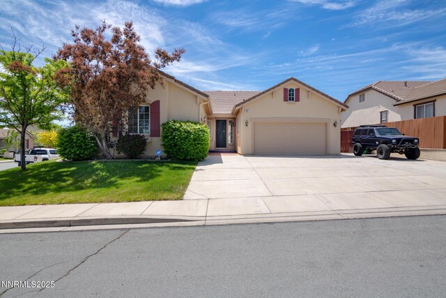 637 Donner Pass Ct, Sparks, NV 89436 - single story home with an attached garage, driveway, stucco siding, and a tile roof