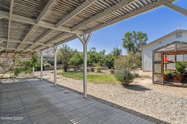 439 Beau Ct, Sparks, NV 89436 - view of patio / terrace featuring a greenhouse and an outdoor structure