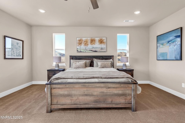 255 Pinto Ranch Ct, Reno, NV 89510 - carpeted bedroom with baseboards, recessed lighting, and ceiling fan