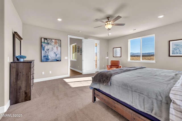 255 Pinto Ranch Ct, Reno, NV 89510 - carpeted bedroom with baseboards, recessed lighting, and ceiling fan