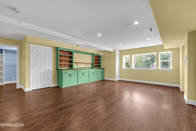 615 Oxbow Ct, Reno, NV 89511 - unfurnished living room featuring dark wood-style floors, baseboards, and recessed lighting