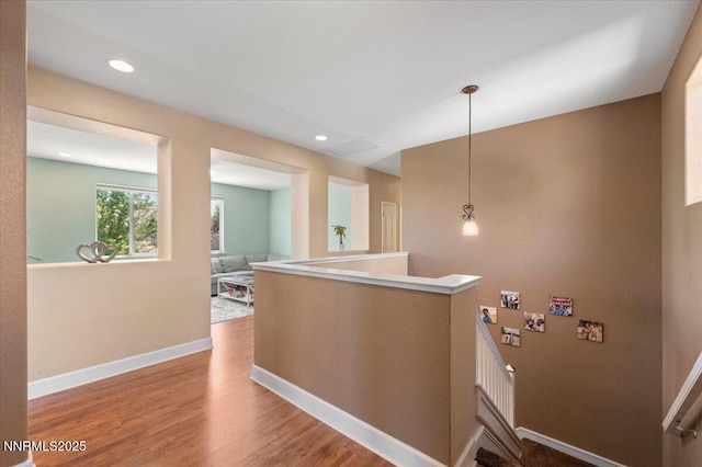 400 Sondrio Ct, Reno, NV 89521 - corridor with an upstairs landing, wood finished floors, baseboards, and recessed lighting