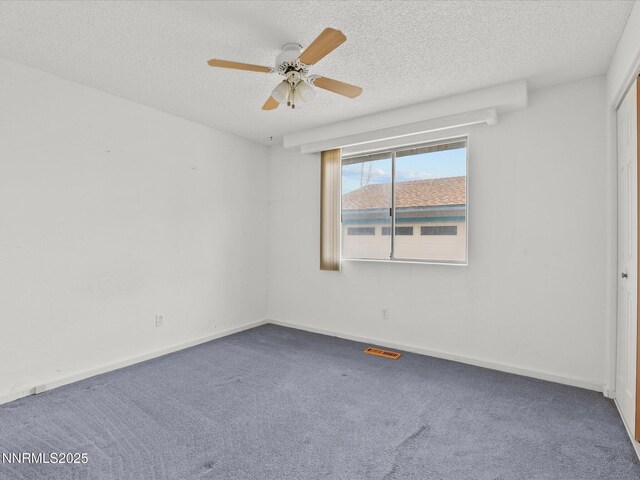 1344 Patricia Dr, Gardnerville, NV 89460 - carpeted empty room with ceiling fan, a textured ceiling, and baseboards