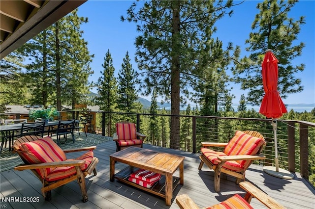 517 Driver Way, Incline Village, NV 89451 - wooden deck featuring outdoor dining space
