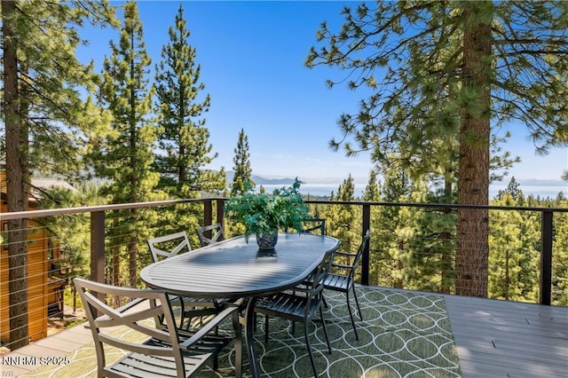 517 Driver Way, Incline Village, NV 89451 - wooden deck featuring outdoor dining space