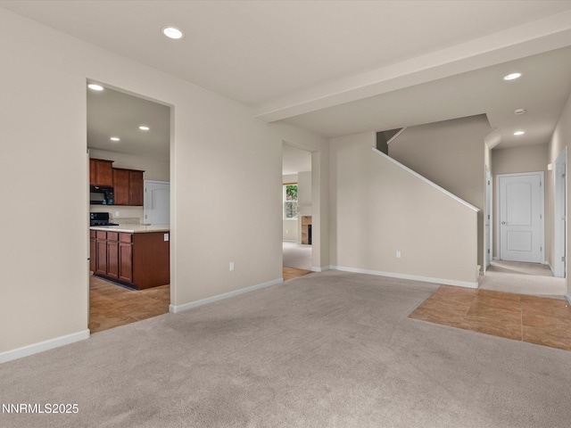 1105 Fiore Ct, Minden, NV 89423 - unfurnished living room with light colored carpet, recessed lighting, and baseboards