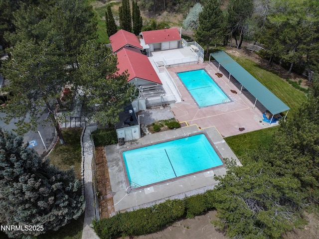 1220 Conway Ln, Reno, NV 89503 - view from above of property featuring a pool area