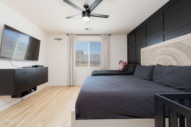 3701 Early Dawn Dr, Sparks, NV 89436 - bedroom featuring light wood-type flooring, baseboards, and a ceiling fan