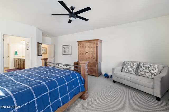10260 Rollins Dr, Reno, NV 89521 - carpeted bedroom with a ceiling fan and baseboards