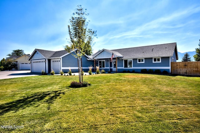 772 Mammoth Way, Gardnerville, NV 89460 - ranch-style home featuring an attached garage, driveway, board and batten siding, and a shingled roof