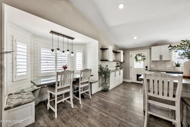 772 Mammoth Way, Gardnerville, NV 89460 - dining room featuring dark wood-style flooring, healthy amount of natural light, recessed lighting, and baseboards