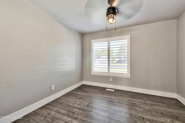 772 Mammoth Way, Gardnerville, NV 89460 - spare room featuring baseboards, dark wood-type flooring, and a ceiling fan