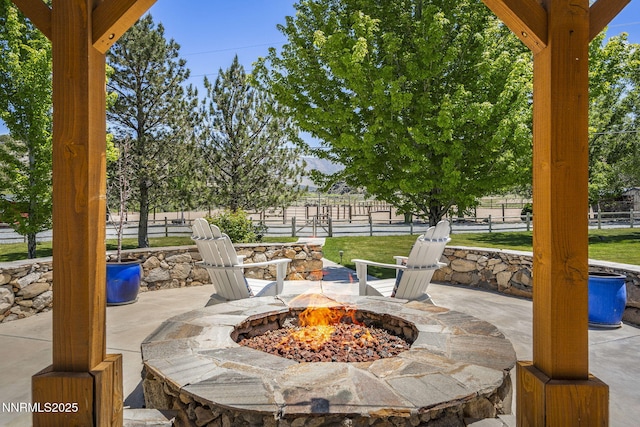2607 Bowers Rd, Gardnerville, NV 89410 - view of patio / terrace with an outdoor fire pit