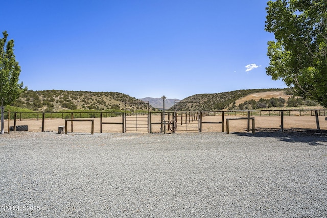 2607 Bowers Rd, Gardnerville, NV 89410 - view of yard featuring a mountain view, an outdoor riding arena, and a view of countryside
