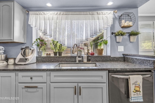 7395 Pah Rah Dr, Sparks, NV 89436 - kitchen featuring dishwasher, a sink, and recessed lighting