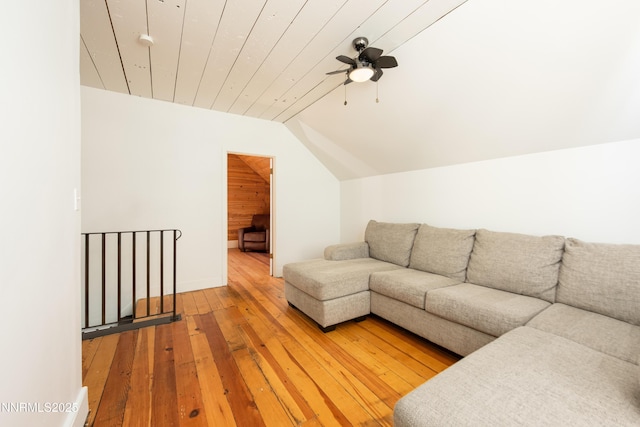 1417 Douglas Ave, Gardnerville, NV 89410 - living area featuring lofted ceiling, light wood-style flooring, a ceiling fan, and wood ceiling