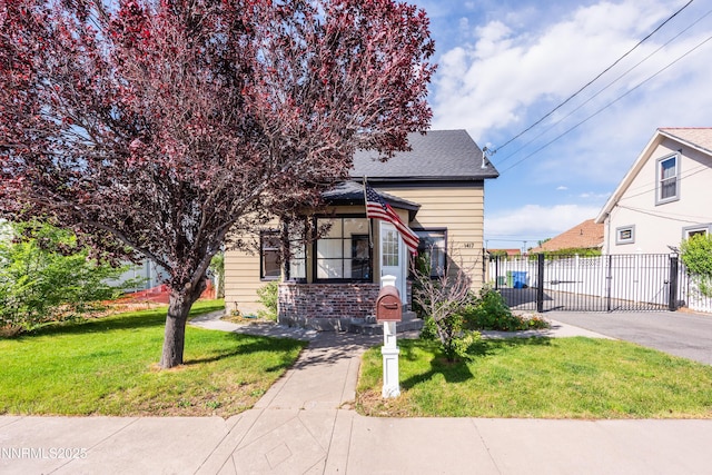 1417 Douglas Ave, Gardnerville, NV 89410 - view of front of house with a gate, asphalt driveway, a gazebo, and roof with shingles