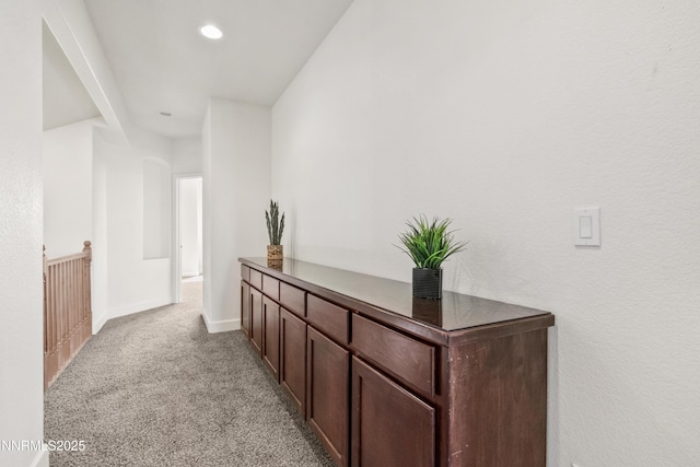 6638 Aston Cir, Sparks, NV 89436 - hallway with light carpet, baseboards, and recessed lighting