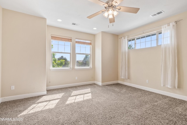6638 Aston Cir, Sparks, NV 89436 - spare room featuring carpet, baseboards, a ceiling fan, and recessed lighting