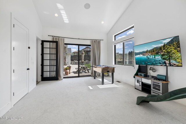 6300 Trailblazer Ct, Reno, NV 89511 - carpeted office featuring high vaulted ceiling, baseboards, and recessed lighting
