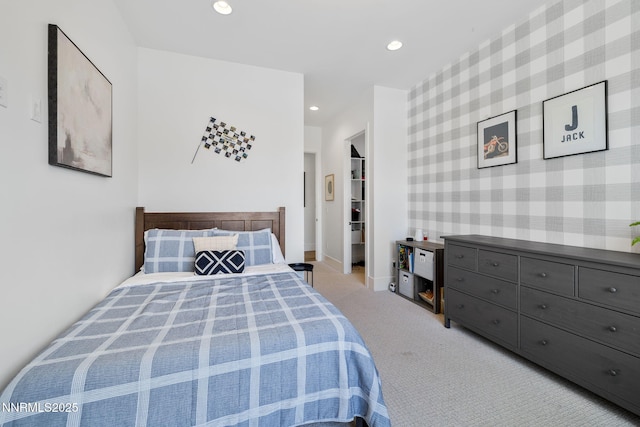 6300 Trailblazer Ct, Reno, NV 89511 - bedroom featuring carpet flooring, recessed lighting, baseboards, and wallpapered walls