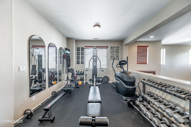 471 Shire Ct, Reno, NV 89521 - workout room featuring a textured ceiling and recessed lighting