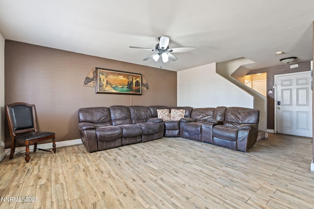 7991 Mariner Cove Dr, Reno, NV 89506 - living room with ceiling fan and light wood-style floors