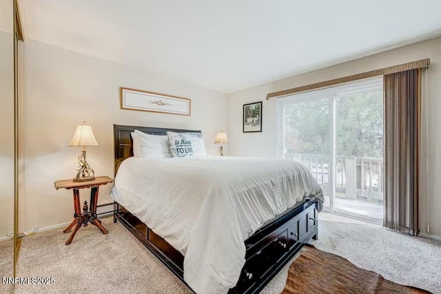 801 Northwood Blvd Unit 10, Incline Village, NV 89451 - bedroom featuring carpet flooring, access to exterior, baseboards, and a baseboard radiator