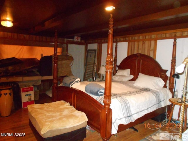 11000 Mount Rose Hwy, Reno, NV 89511 - bedroom featuring beam ceiling and wood finished floors