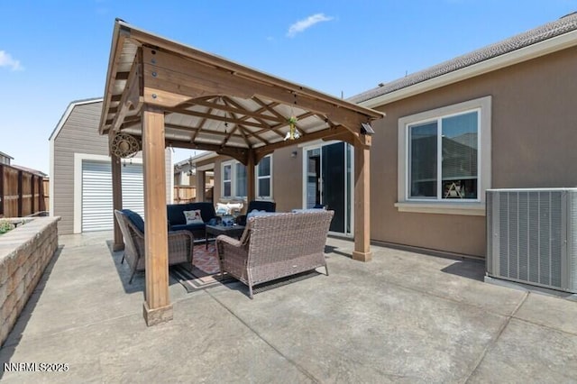 6127 Red Stable Rd, Sparks, NV 89436 - view of patio featuring central AC, an outdoor hangout area, and a gazebo