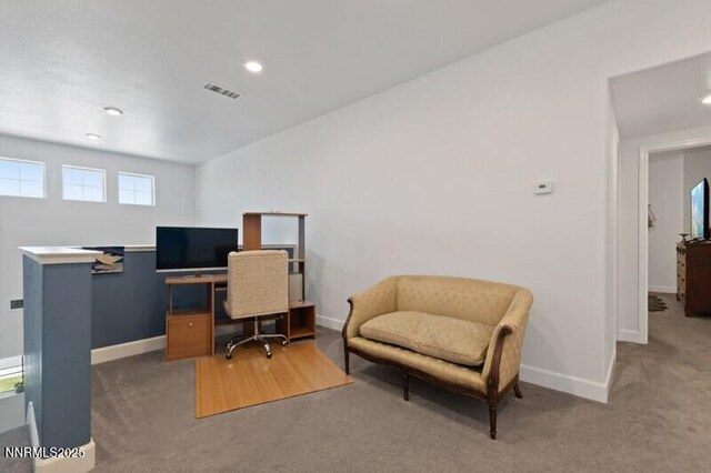 6127 Red Stable Rd, Sparks, NV 89436 - office area featuring light colored carpet, baseboards, and recessed lighting