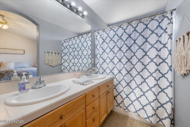 1835 Stoneridge Dr, Verdi, NV 89439 - bathroom featuring double vanity and ceiling fan