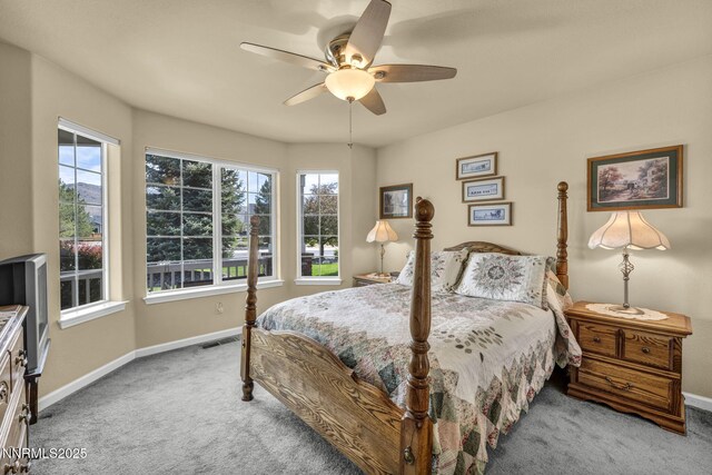 2866 La Cresta Cir, Minden, NV 89423 - carpeted bedroom with baseboards and ceiling fan