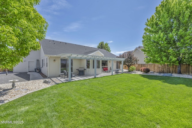 2866 La Cresta Cir, Minden, NV 89423 - back of property featuring a pergola, a patio, and roof with shingles