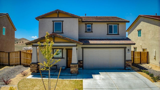 2040 Painted Sky Way, Sun Valley, NV 89433 - traditional-style house with concrete driveway, an attached garage, and a tile roof