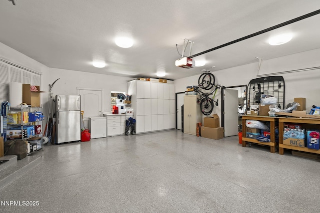30 Francovich Ct, Reno, NV 89519 - garage featuring freestanding refrigerator, refrigerator, and a garage door opener