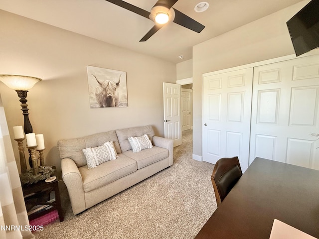 3221 Hackamore Way, Winnemucca, NV 89445 - carpeted living area featuring ceiling fan