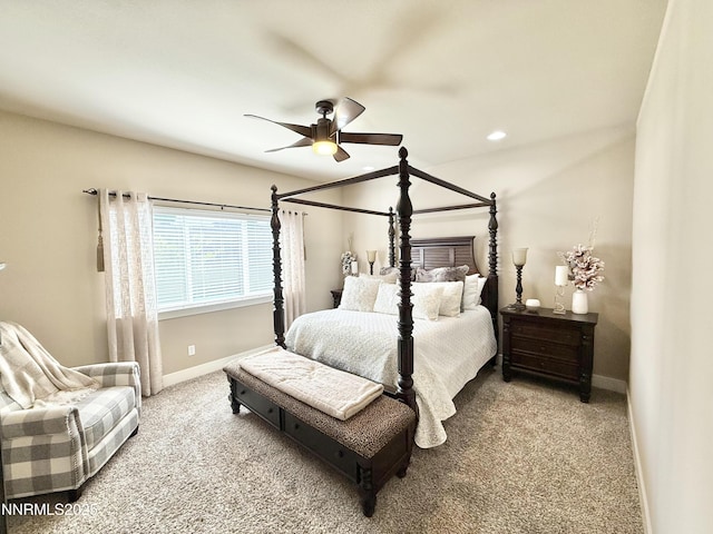 3221 Hackamore Way, Winnemucca, NV 89445 - carpeted bedroom featuring baseboards, a ceiling fan, and recessed lighting