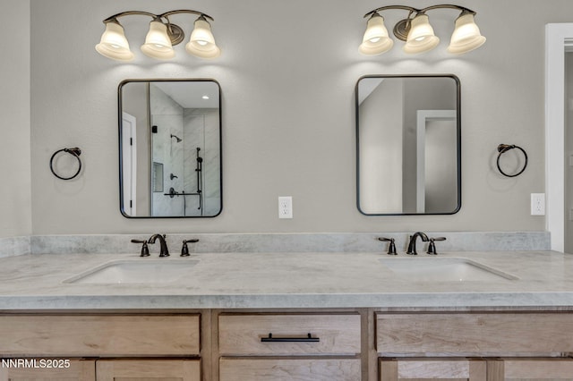 3952 Siena Dr, Carson City, NV 89703 - bathroom featuring double vanity and a shower
