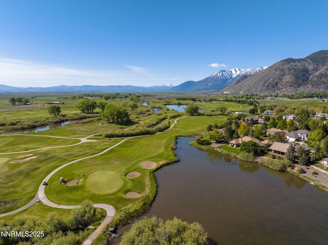2473 Genoa Aspen Dr, Genoa, NV 89411 - aerial perspective of suburban area with a water and mountain view and a golf club