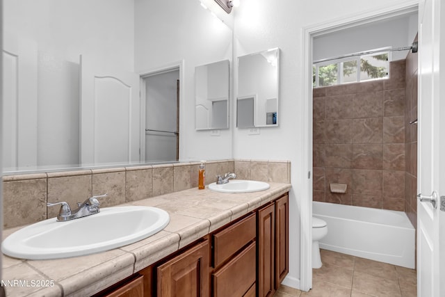 8355 Opal Ranch Way, Reno, NV 89506 - full bathroom with double vanity, toilet, tile patterned floors, and shower / washtub combination